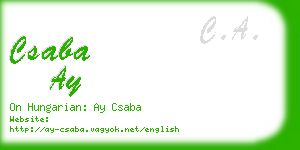 csaba ay business card